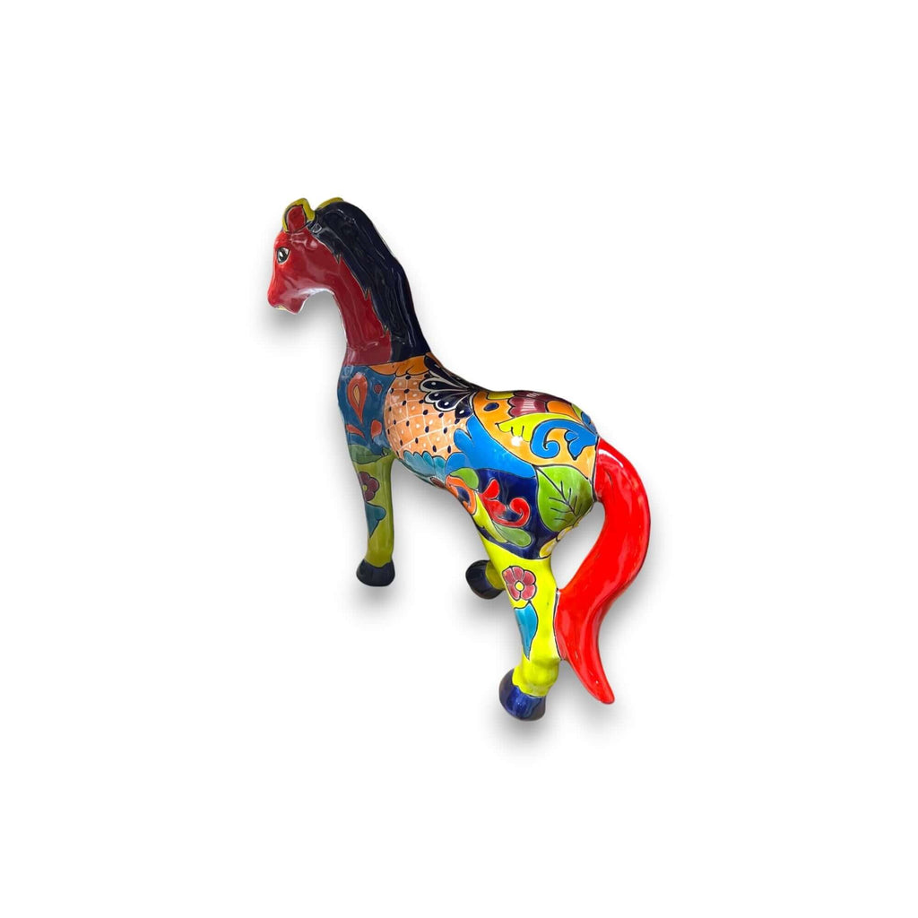 Small Talavera Horse Statue | Vibrant Hand-Painted Mexican Decor