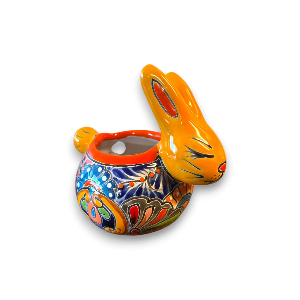 Talavera Rabbit Planter | Handmade Mexican Bunny Pot