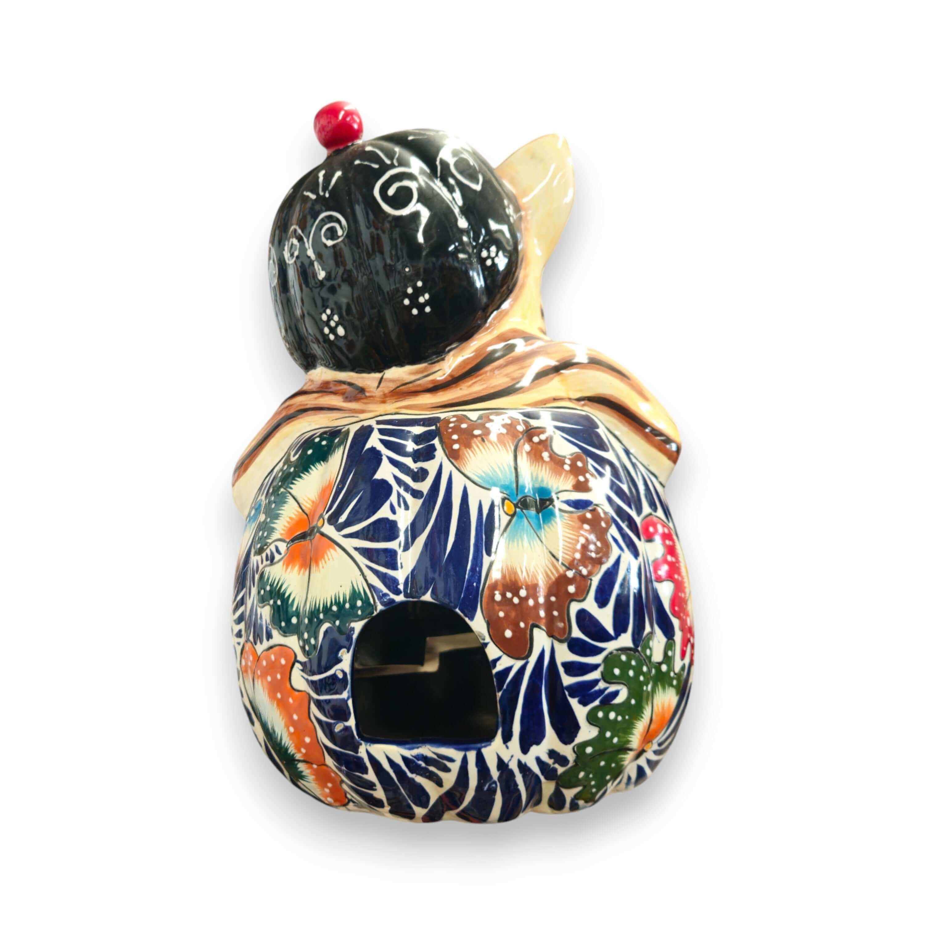 Talavera Pumpkin Animal Statue | Whimsical Fall Decor