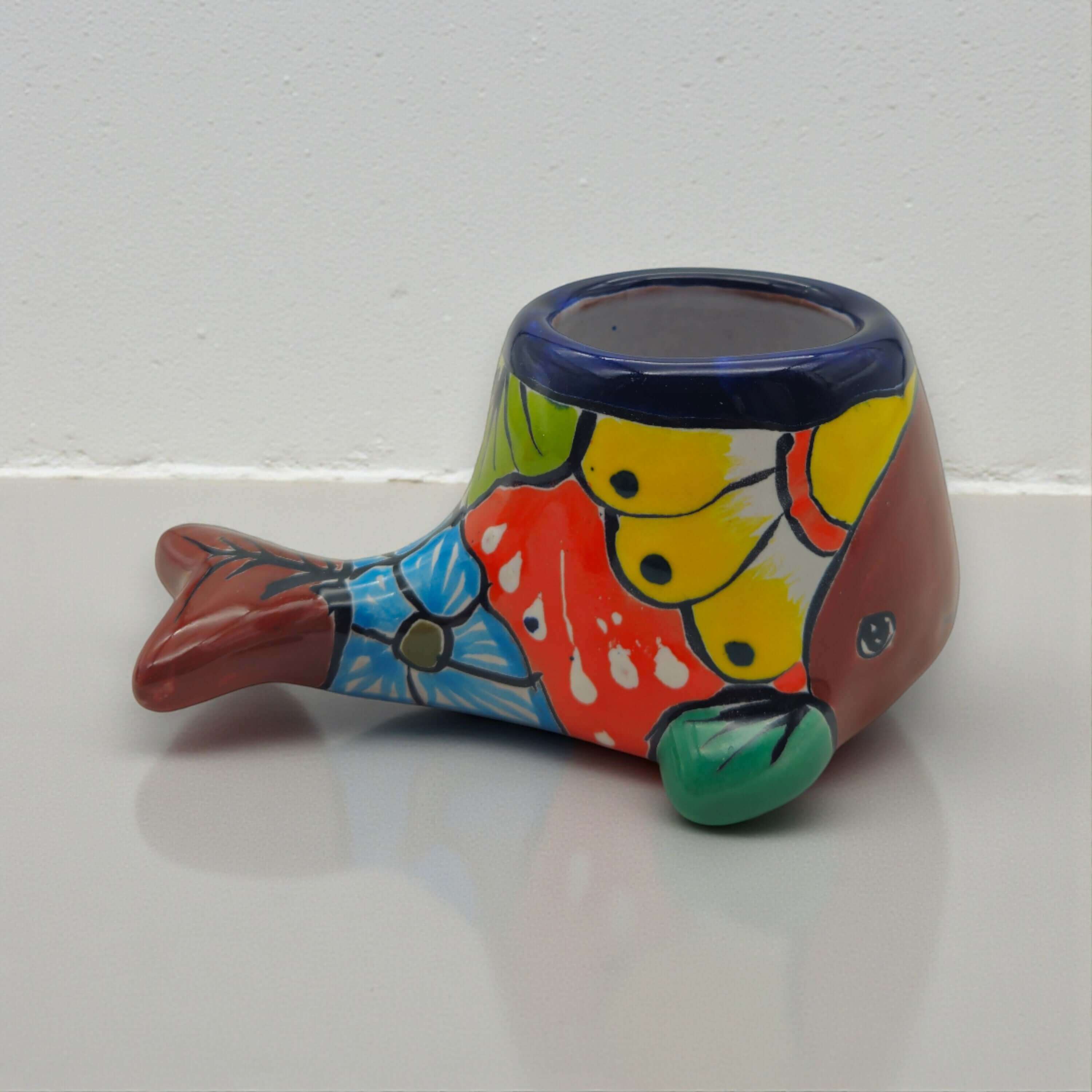 Small Talavera Whale Planter | Colorful Mexican Animal Pot