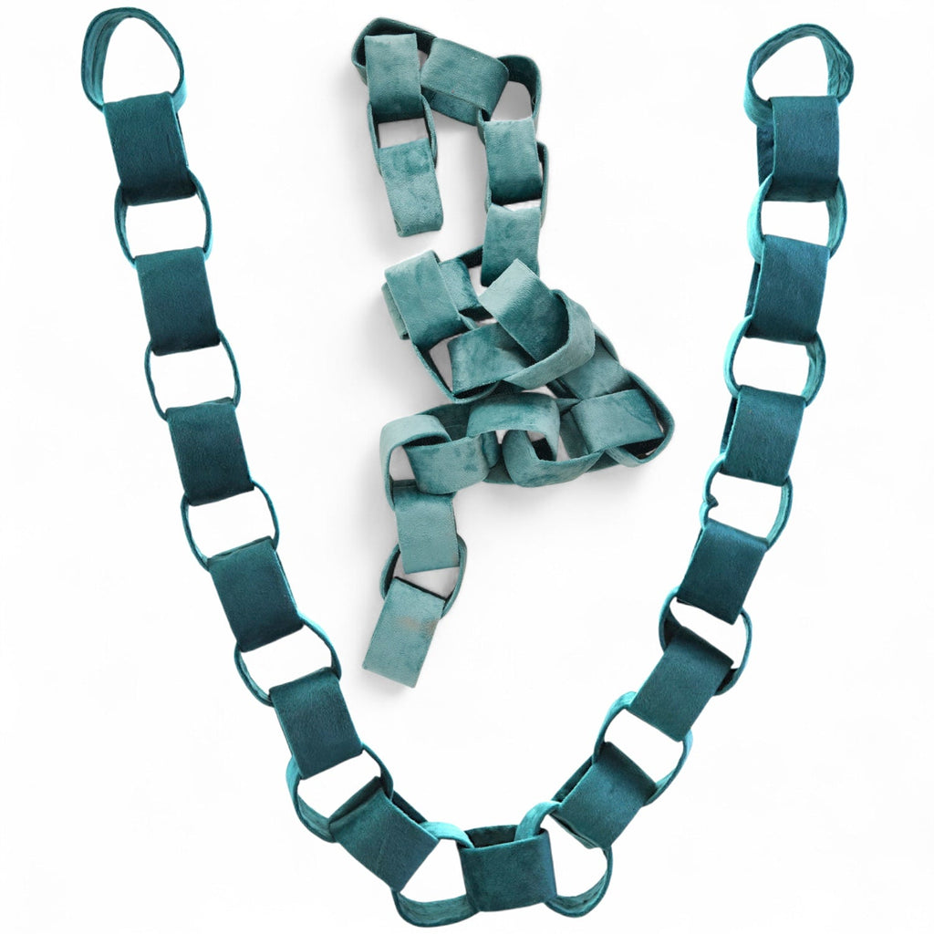 Teal Velvet Chain Link Garland
