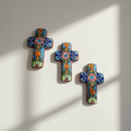 Set of 3 Talavera Crosses | Handmade Mexican Spiritual Art
