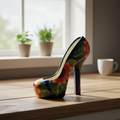 Colorful Talavera High Heel Statue | Handmade Mexican Home Decor