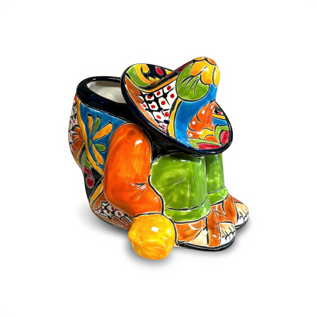 Colorful Talavera Panchito Planter | Mexican Sleeping Man Pottery