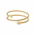 BG003G B.Tiff Double Wrapped Cable Gold Bangle Bracelet