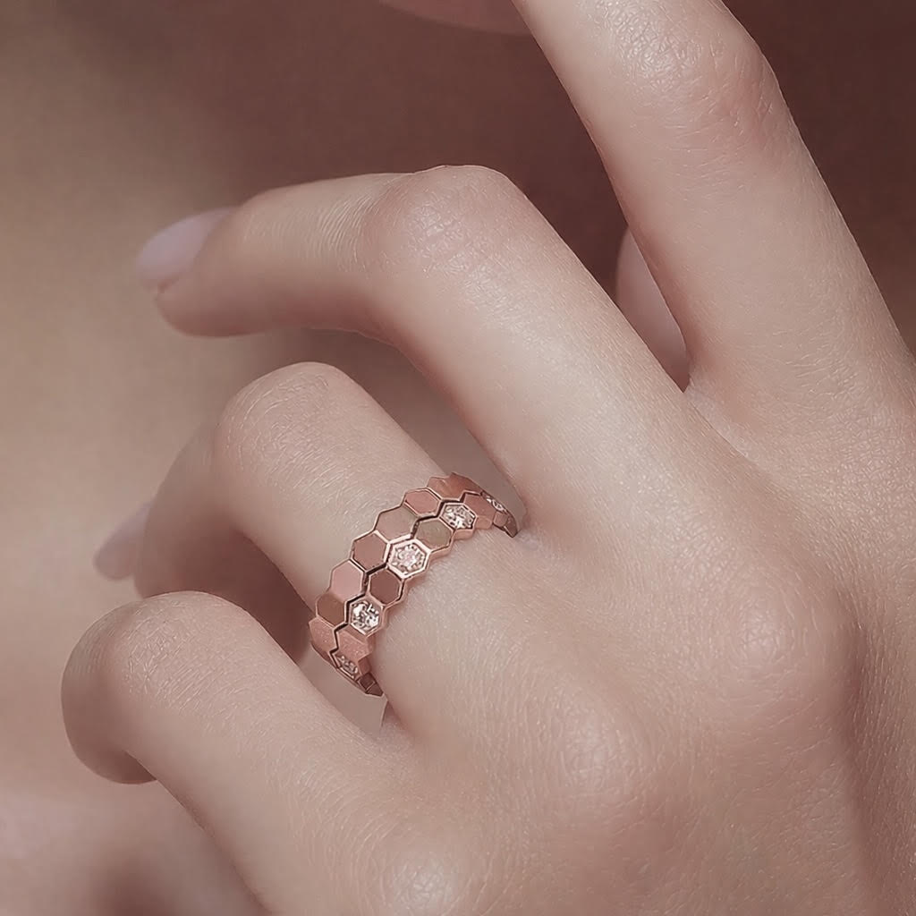 RG110RG B.Tiff Pavé Rose Gold Mon Rêve Ring