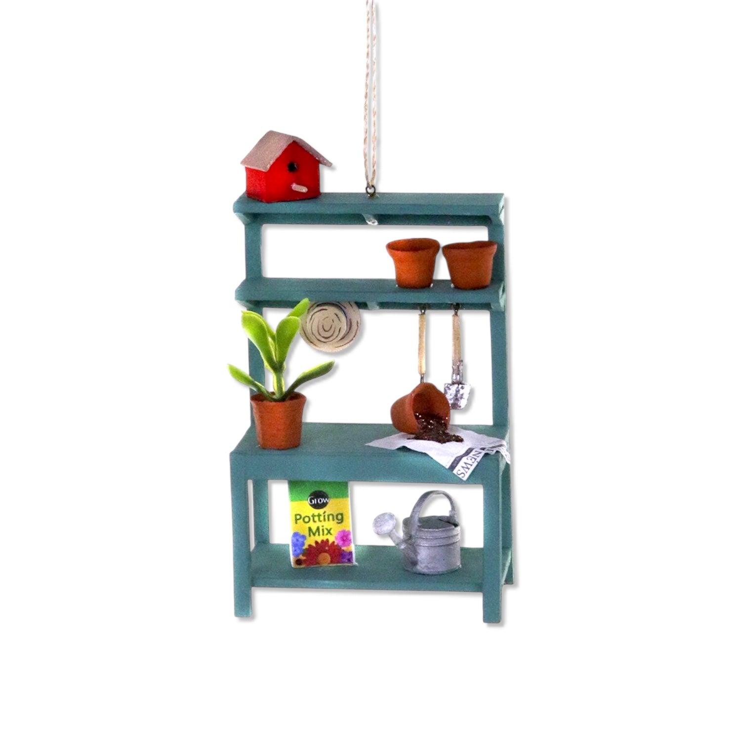 Miniature Potting Bench & Gardening Ornament