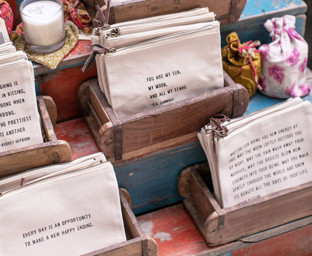 Have Courage & Be Kind (Cinderella Quote) Canvas Zip Bag